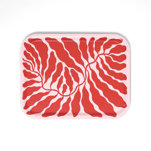 Red leaves serving tray