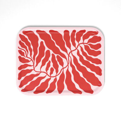 Red leaves serving tray