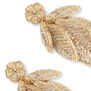 Gold leaves beadwork earrings by Olivia Dar