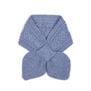 Blue short pull-through wool scarf
