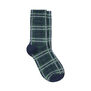 Green tartan cotton socks