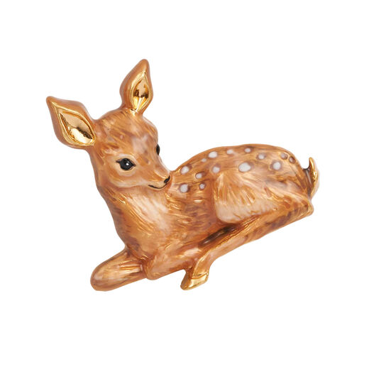 Fawn enamel brooch by Fable England