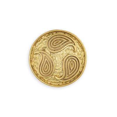Golden paisley coat button