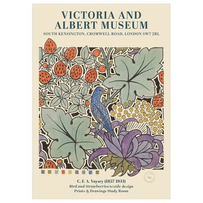 Bird and Strawberries by C. F. A. Voysey - A2 print