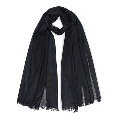 Black merino scarf by Kashmir Loom