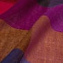 Orange and purple checked wool scarf