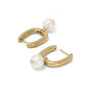 Cotton pearl hoop earrings by Anq