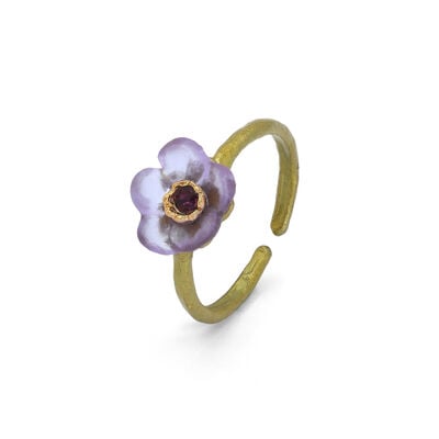 Purple flower ring by Michael Michaud