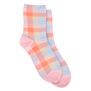 Pink check socks
