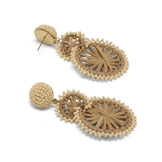 Raffia circle earrings