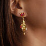 Ruby and pearl clown earrings by Ruby Jack
