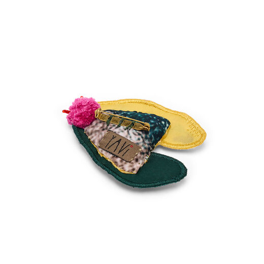 Moth textile brooch