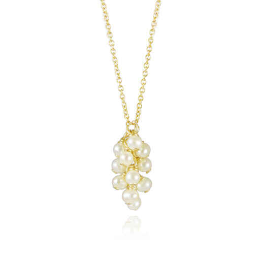 Pearl cluster necklace by Mounir