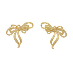 Double bow stud earrings