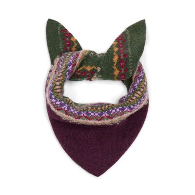 Green and purple wool neckerchief