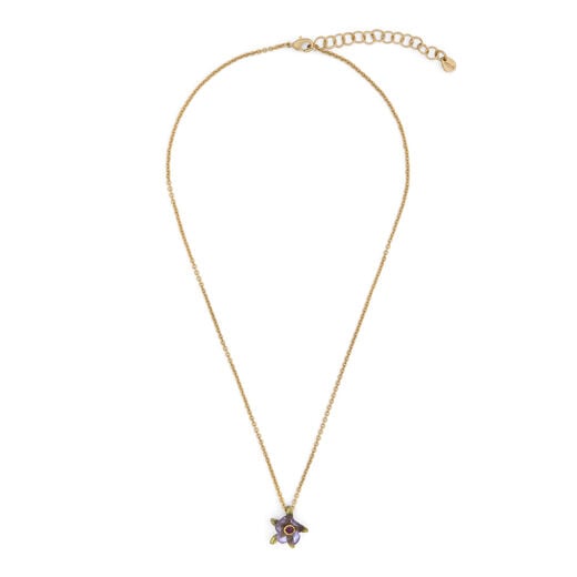 Purple flower necklace by Michael Michaud