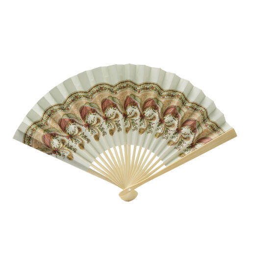Rococo embroidery pattern hand fan