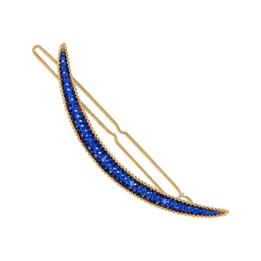 Blue crescent barrette clip