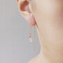 Pink tourmaline and rose quartz threader earrings by Mounir