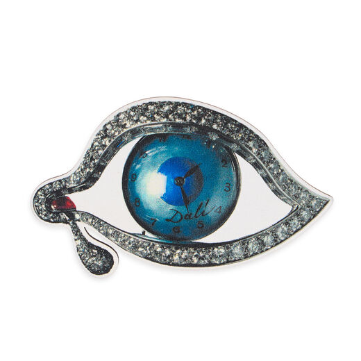 Wood magnet shaped as iconic Salvador Dali Eye of Time