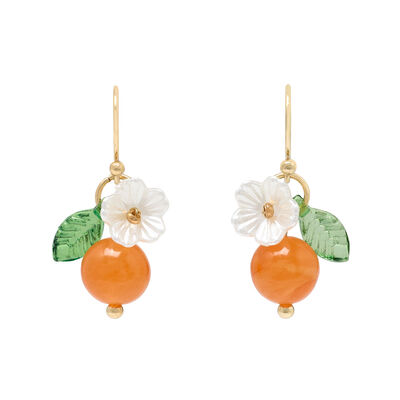 Tangerine glass earrings