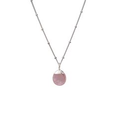 Rose quartz pendant necklace by Mirabelle