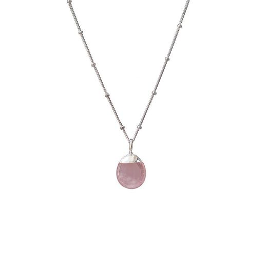 Rose quartz pendant necklace by Mirabelle