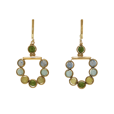 Blue and green hook earrings by Joli