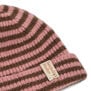Pink and brown striped lambswool hat