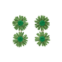 Green raffia statement stud earrings