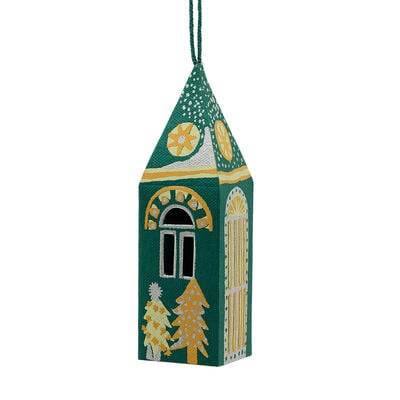Green paper house decoration