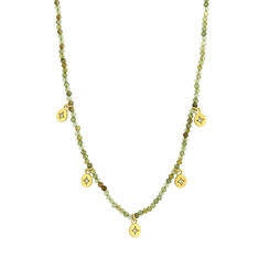 Green garnet charm necklace by Mounir