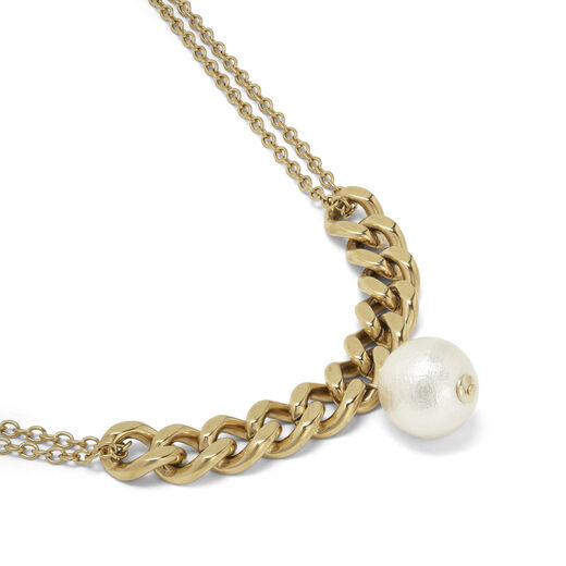 Cotton pearl pendant necklace by Anq
