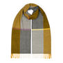 Large lambswool scrarf with grey and yellow tones 