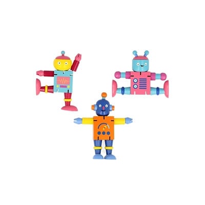 Wooden flexi robot - assorted