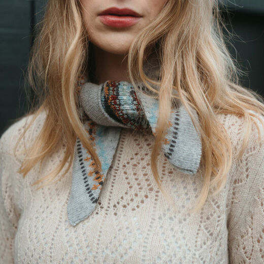 Cream Fair Isle wool neckerchief