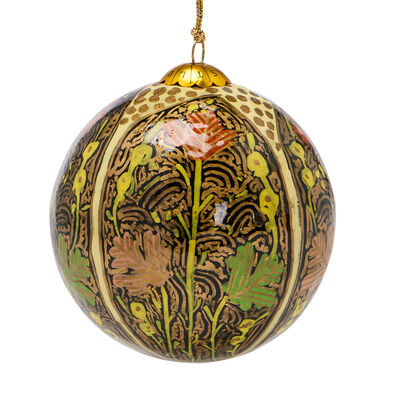 Papier-m&acirc;ch&eacute; gold Chinar bauble