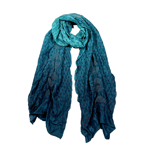 Turquoise silk stole