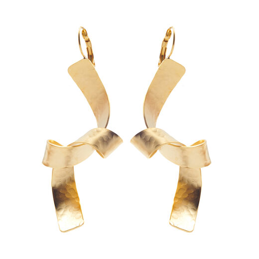 Hammered swirl hook earrings by Fo.Be