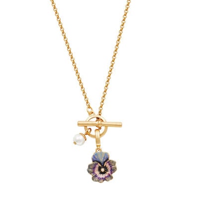 Pansy and pearl necklace by Fable England