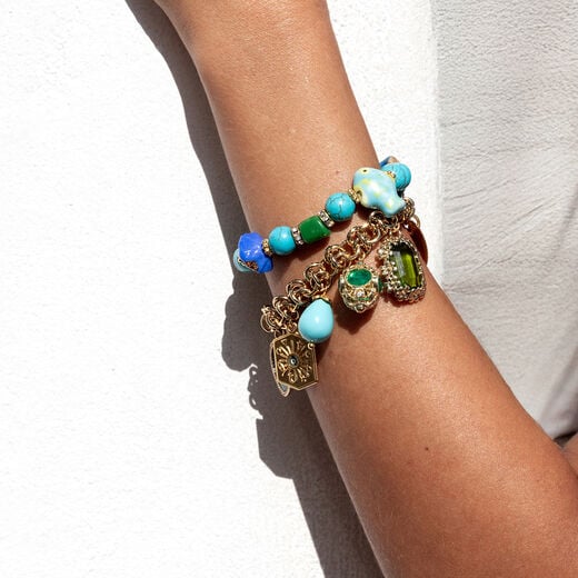 Green charm bracelet by Katerina Psoma