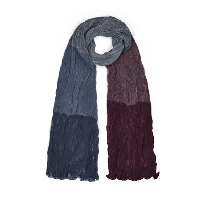 Burgundy and navy shibori silk scarf