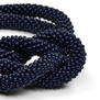 Dark blue glass bead knot bracelet