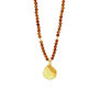 Orange garnet teardrop pendant necklace by Mounir
