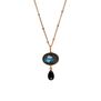 Labradorite and black onyx pendant necklace by Mirabelle