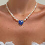 Lapis and rose pearl necklace by Carousel Jewels