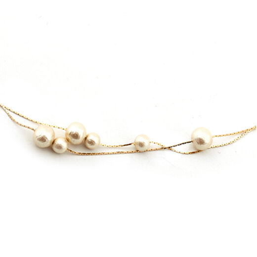Petite cotton pearl necklace by Anq