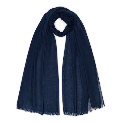 Midnight blue merino scarf by Kashmir Loom