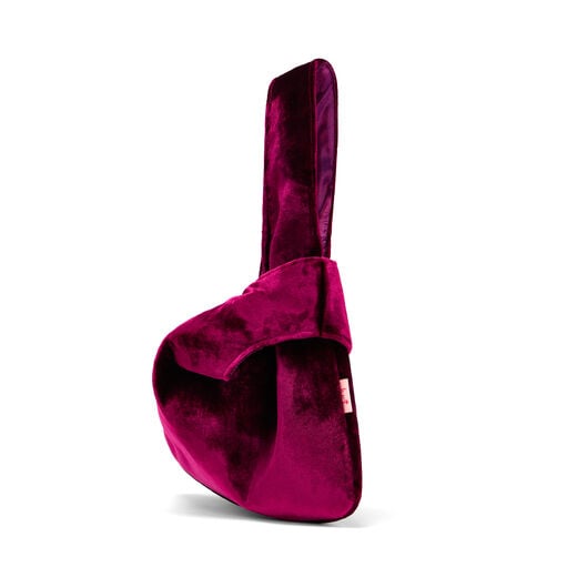 Burgundy velvet loop bag