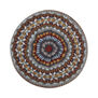 Grey and brown wool beret